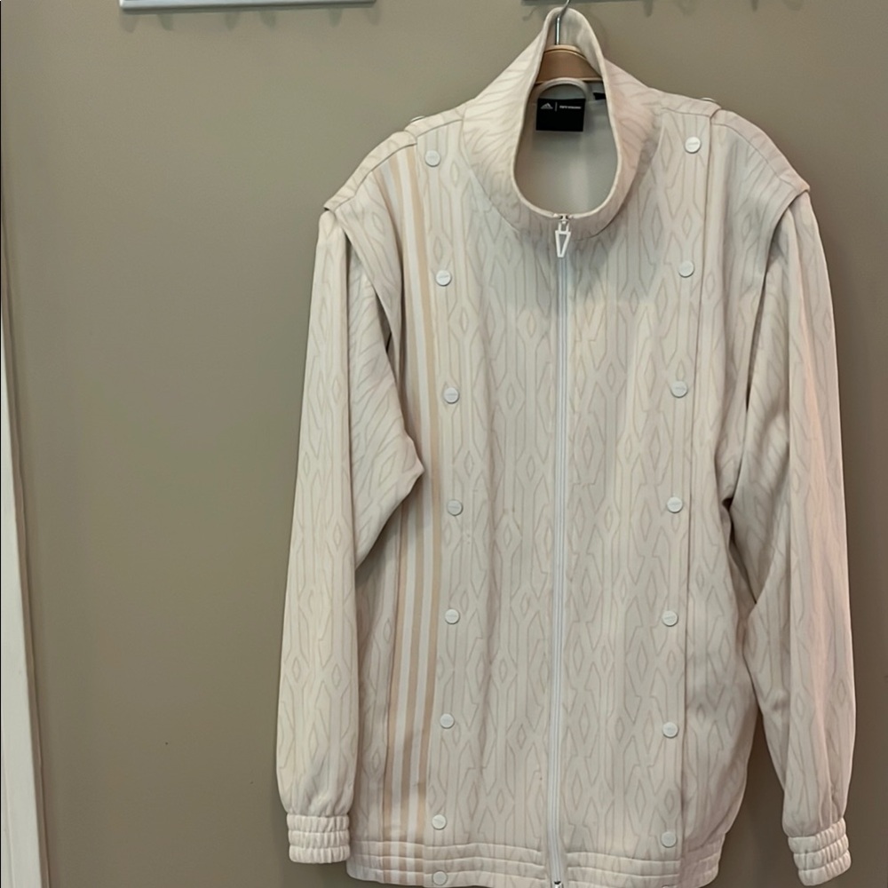 Adidas Ivy Park Cream Varsity Jacket